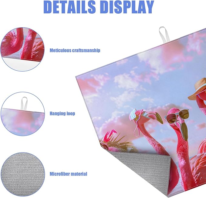 Spring Summer Flamingo Dish Drying Mat - Image 3