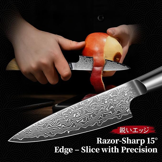 TIVOLI Damascus Paring Knife, VG-10 Fruit Knife - Image 5