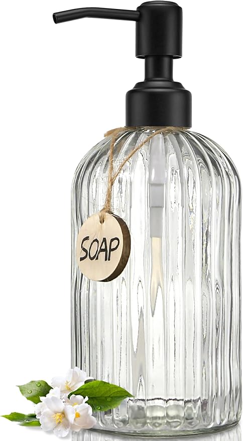 JASAI 18Oz Simple Glass Soap Dispenser by JASAIHOME
