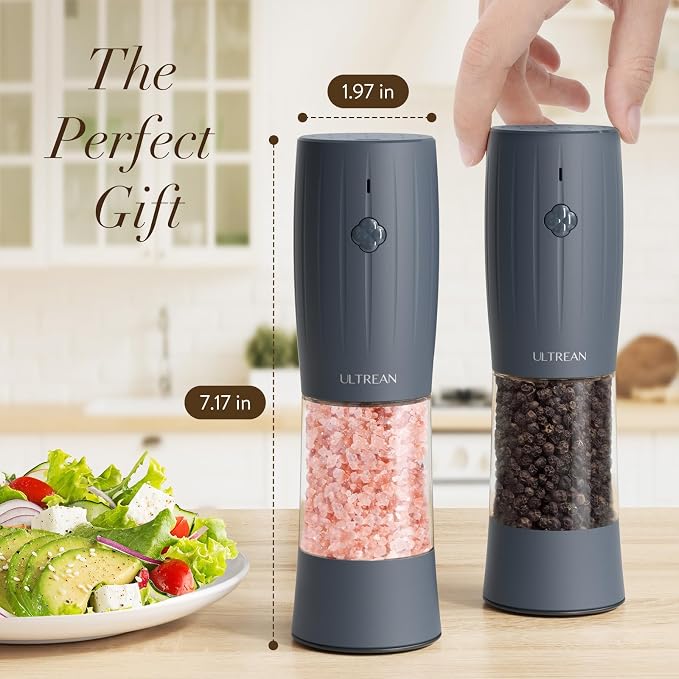 Ultrean Pepper Grinder, Electric Salt and Pepper Grinder Set - Image 7