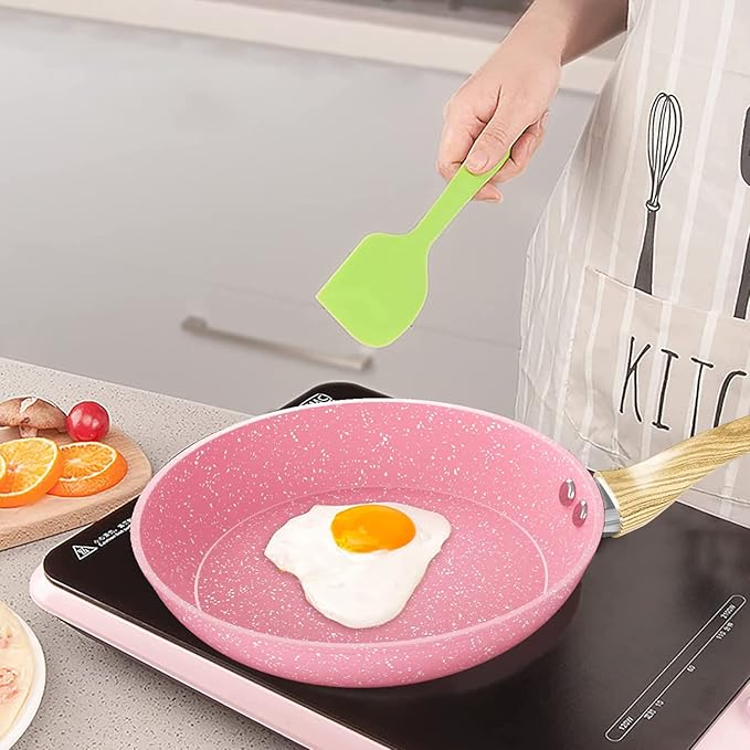 Frying Pan Nonstick, 11 Inch Pink Egg Pan, Non Stick Fry Pan 100% PTFE - Image 6
