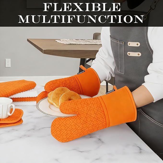 Oven Mitts and Pot Holders Sets 6pcs, Kitchen Oven Glove, High Heat Resistant - Image 5