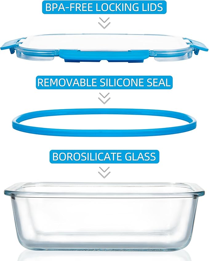 FAWLES 12 Pack Glass Meal Prep Containers - Image 3