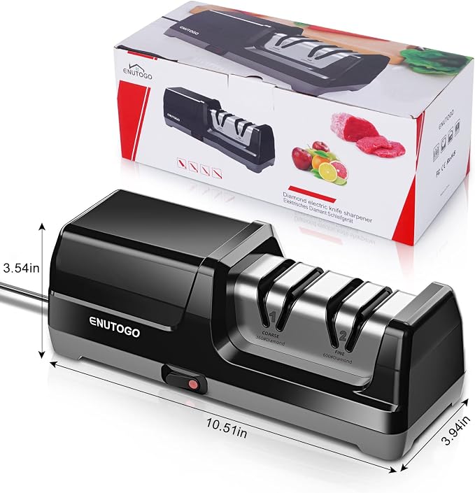 Enutogo Knife Sharpener, Professional 2-Stages Eleltric Knife Sharpeners - Image 6