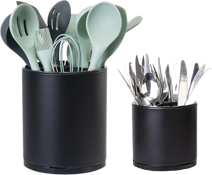 LIBODOUR Kitchen Utensil Holder Extra Large Rotating by ModernandFarmhouseUtensilHolder