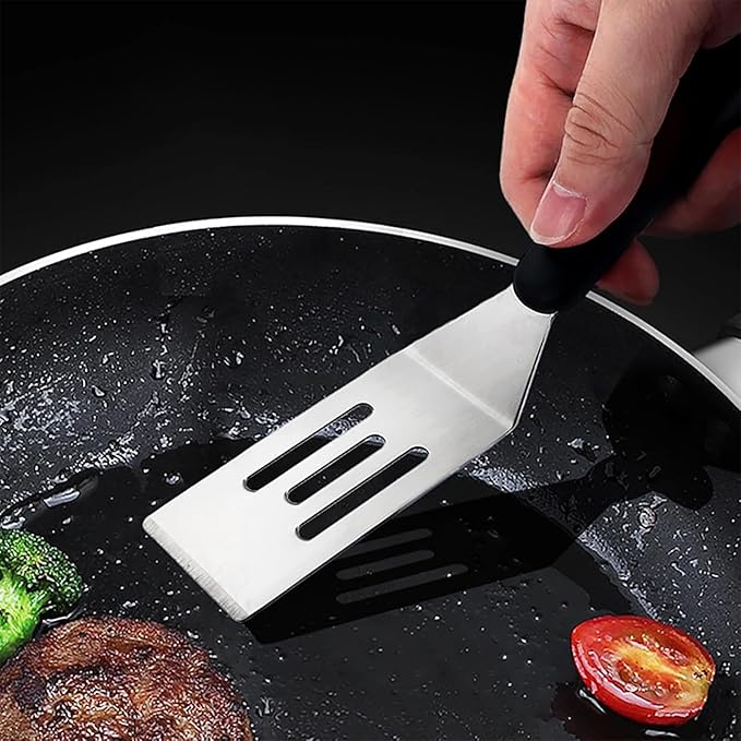 2-Pieces Small Metal Spatula Set, Mini Metal Spatulas - Image 4