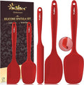 Walfos Silicone Spatula Set of 5-600°F Heat Resistant Kitchen Scraper Spatulas by Walfos