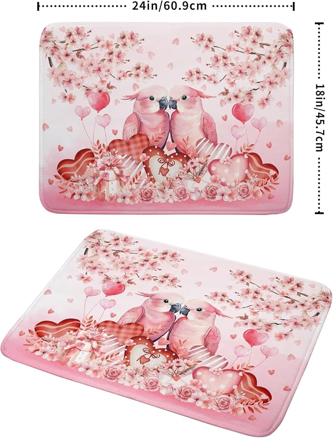 Red Bird Dish Drying Mat Large Absorbent Microfiber Dish Drying Pad - Image 2