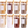 8 Pcs Glass Containers with Bamboo Lids and Spoons - 10 oz Sugar Container with by HHMJSM
