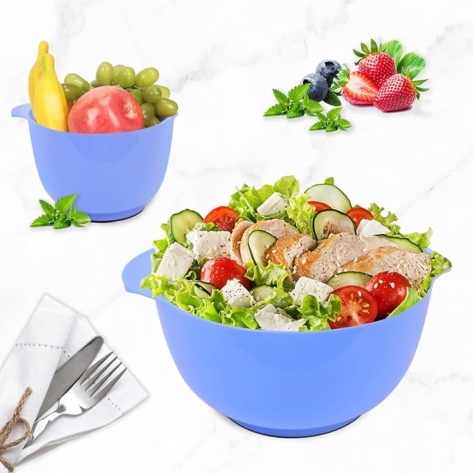 BoxedHome 4 Quart Large Plastic Mixing Bowls, Microwave Safe Mixing Bowl Set - Image 7