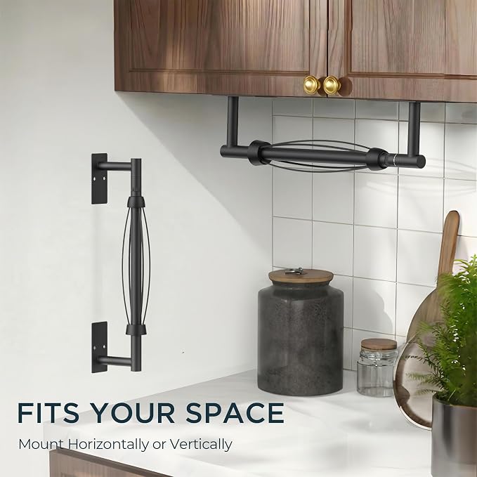 FORIOUS Paper Towel Holder Under Cabinet, Single Hand Operable - Image 5
