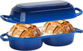 Mini Double Dutch Oven For Sourdough Bread Baking, 2.2QT Enameled Cast Iron by ONKO
