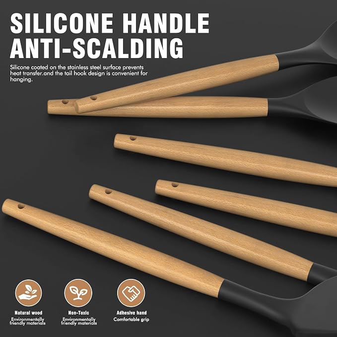 Silicone Cooking Utensils Set Utensil Sets - Image 2