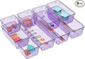 WOWBOX 9 Pack Clear Drawer Organizer Set, Acrylic Drawer Storage Trays by WOWBOX