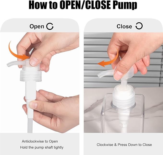Pump Bottle, Refillable Plastic Empty Lotion Soap Dispenser Liquid Container - Image 2