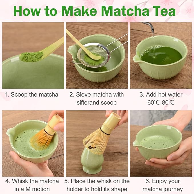 Matcha Whisk Set Ceramic Bowl Kit - Image 8