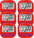 6 Pack Small Digital Kitchen Timer Magnetic Back and ON/Off Switch, Minute by LinkDm