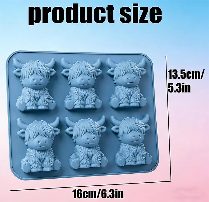 Mini Highland Cow Ice Cube Mold, Funny 3D Highland Cow Ice Cube Tray, Cute - Image 8