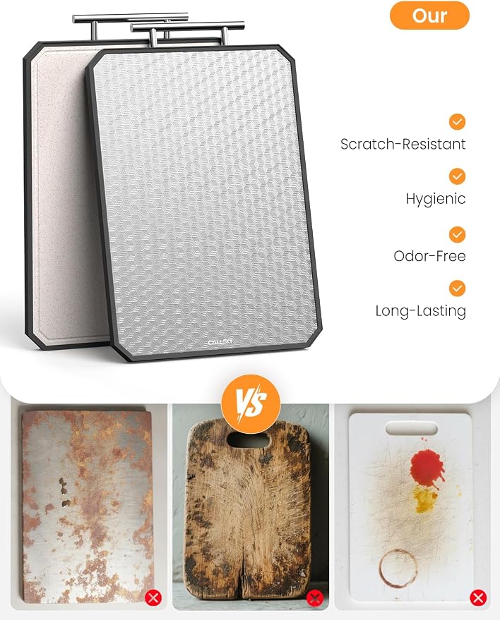 Cutting Board for Kitchen, Non Toxic Titanium Cutting Board, Double-Sided Metal - Image 5