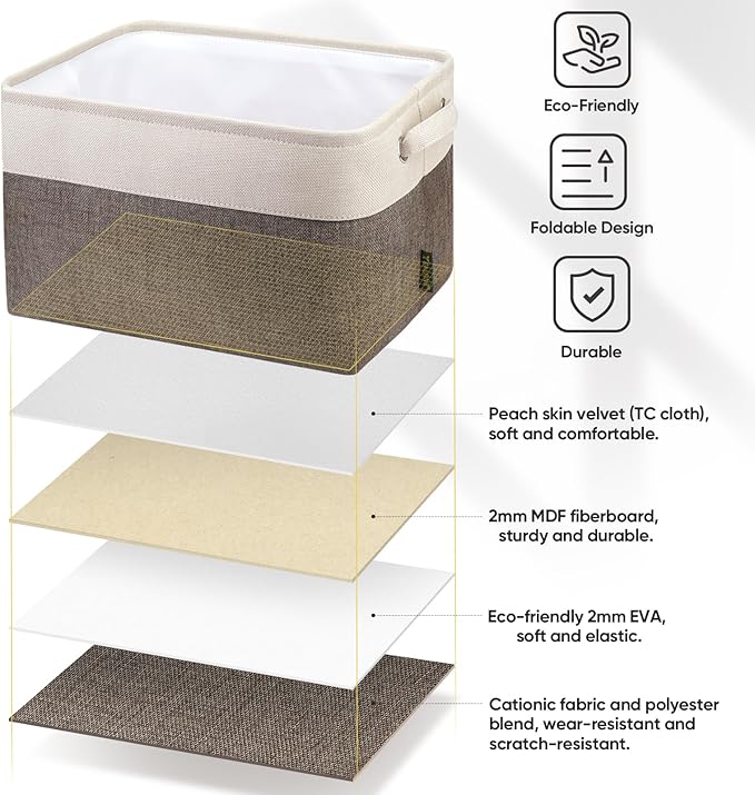 BALEINE 2 Pack Fabric Closet Storage Bins - Image 8