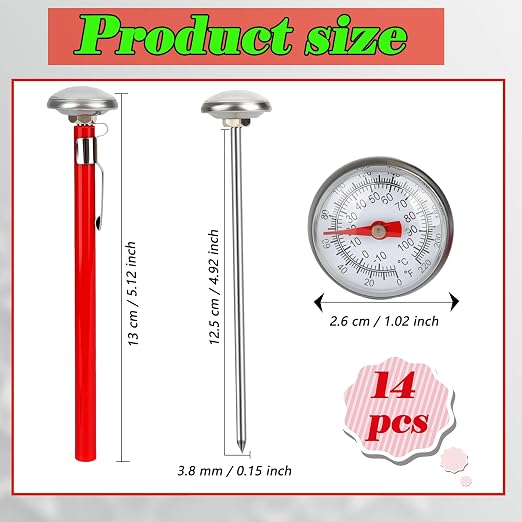 14 Pcs Stainless Steel Food Thermometer - Image 2