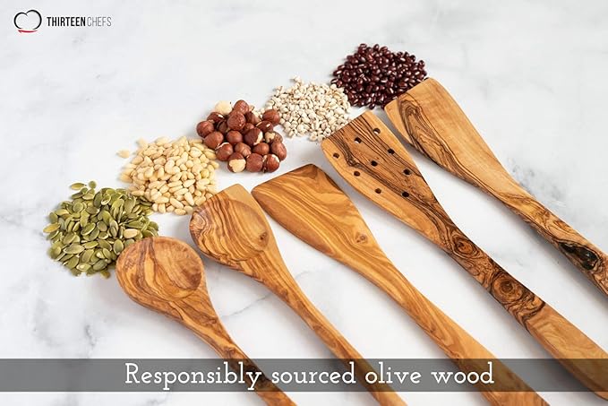 Tramanto Olive Wood Utensil Set - Image 6