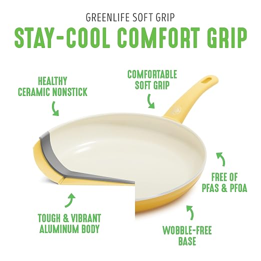GreenLife Nonstick 8" Frying Pan Skillet, Non-Toxic PFAS-Free Ceramic Nonstick - Image 3