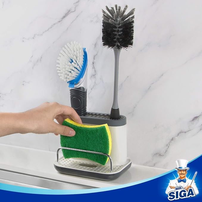 MR.SIGA Sink Caddy, Kitchen Sink Organizer Sponge Brush Holder - Image 3