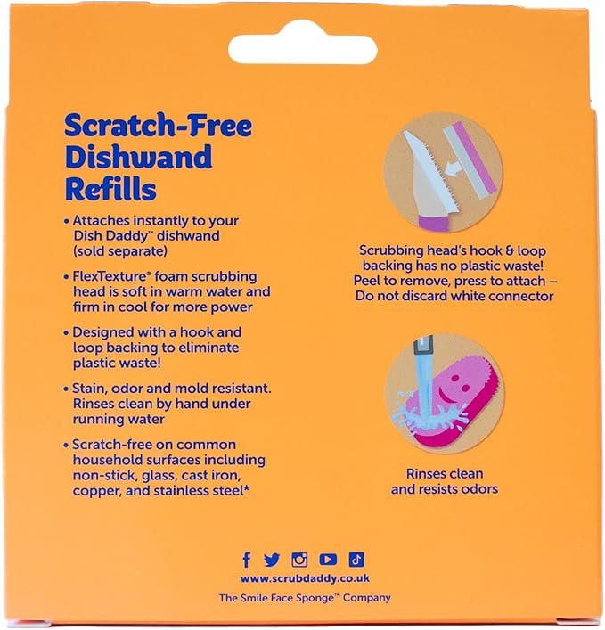 Scrub Daddy Dish Wand Scrubbing Brush Replacement Heads, Soap Dispensing Brushes - Image 3
