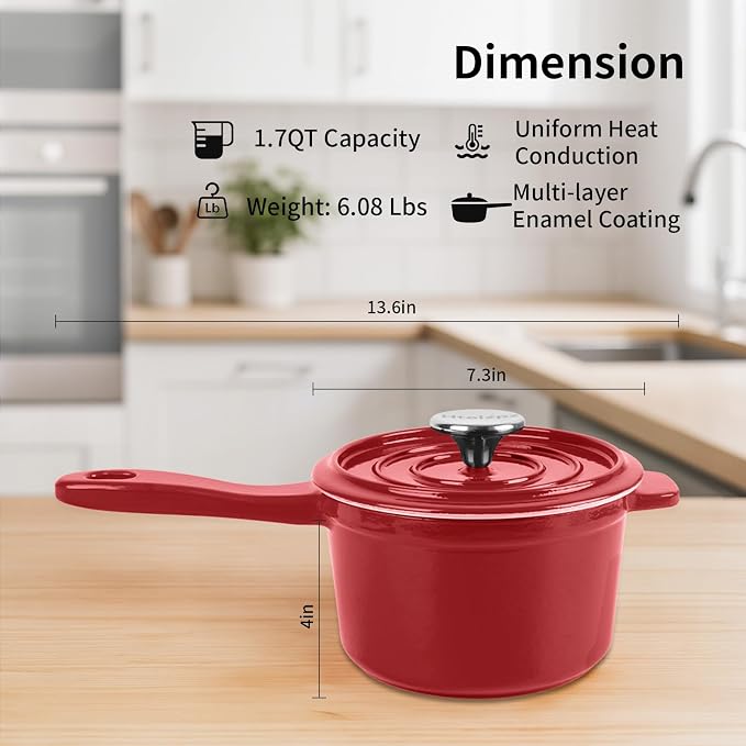 Enameled Cast Iron Sauce Pan - Image 2