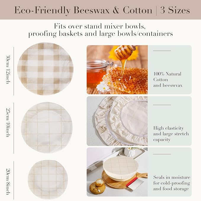 Tirphy Reusable Bowl Covers for Bread Proofing - Image 2