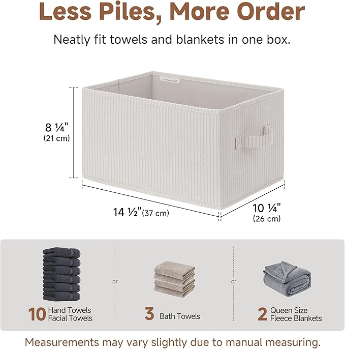 StorageWorks Foldable Shelf Organizer Bins, Closet Storage Baskets - Image 5