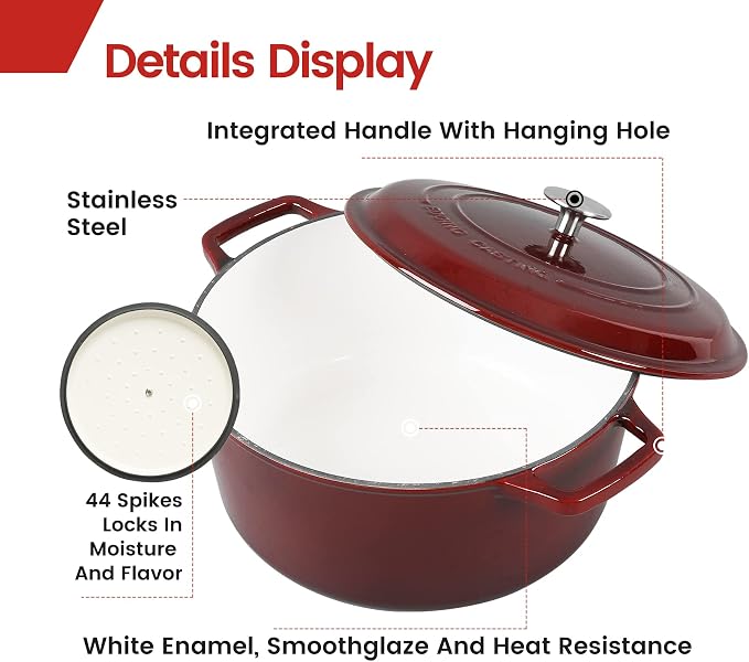 EDGING CASTING Enameled Cast Iron Dutch Oven Pot - Image 4