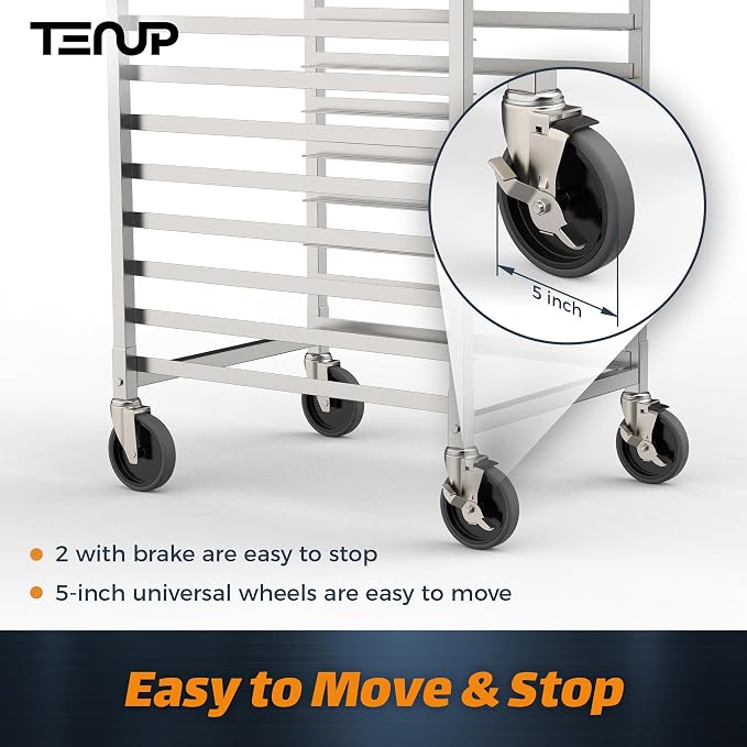 TenUp 20-Tier NSF Aluminum Sheet Pan Rack, Commercial Bakery Cooling & Storage - Image 6