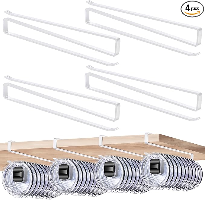 4 Pack Tumbler Lid Organizer, Cup Lid Holder Holds 12 Lids Each Under Cabinet by Unknown