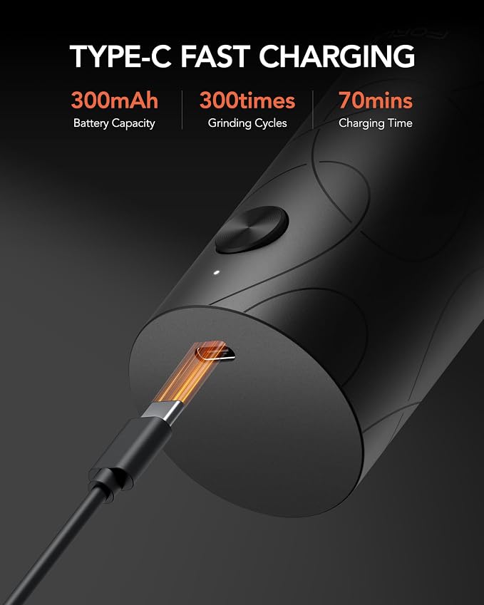 FORLIM Electric Salt and Pepper Grinder Set, USB Rechargeable, Automatic Salt - Image 4