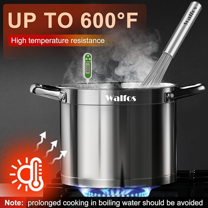 Walfos Whisks Large Whisk Set of 2, Heavy Duty Stainless Steel Wire Whisk Ideal - Image 4