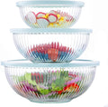 Luvan Glass Mixing Bowls with Lids Set, Large Salad Bowls Sets with lids by Luvan