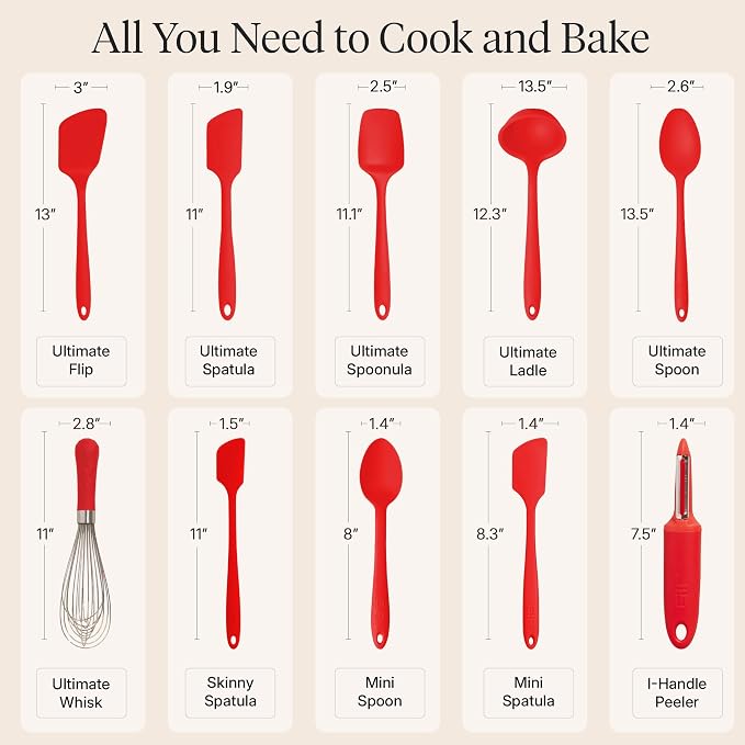 GIR: Get It Right 10-Piece Silicone Ultimate Kitchen Utensil Set – Spatulas - Image 3