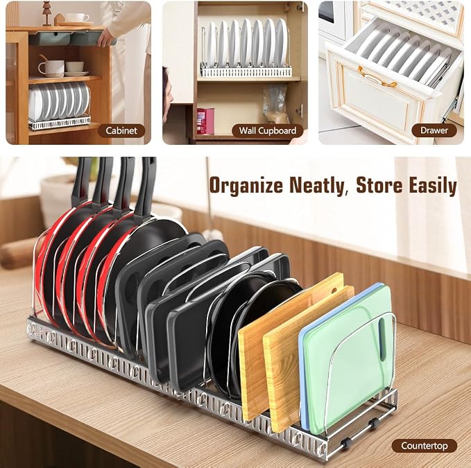 Housolution Cutting Board Organizer Rack, Expandable Baking Tray and Cookie - Image 6