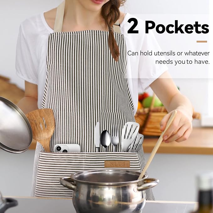 NLUS 2 Pack Cooking Aprons for Women - Image 2