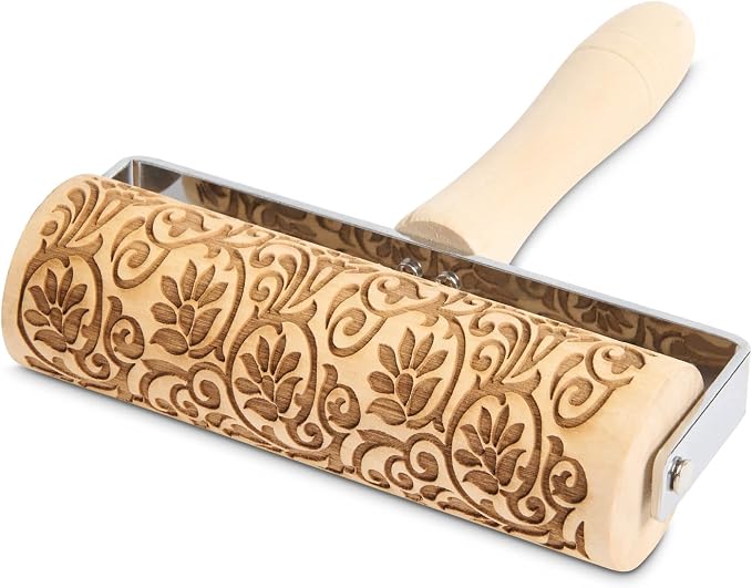 Mrs. Anderson’s Baking Mini Embossing Rolling Pin, Floral Scroll Design - Image 4