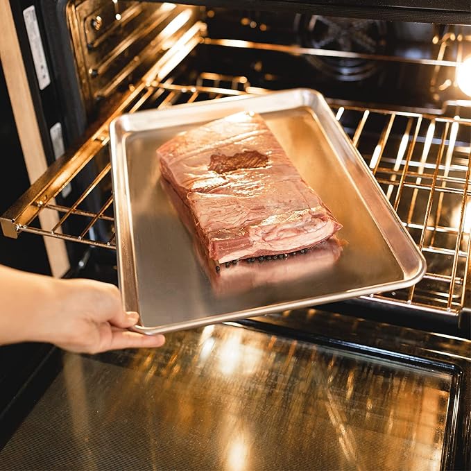 KITCHENATICS Quarter Sheet Baking Pans, 1060 Solid Aluminum Cookie Sheet Set - Image 8