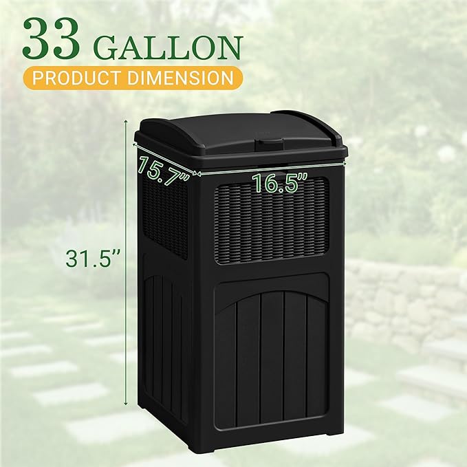 Greesum 33 Gallon Outdoor Trash Can - Image 7