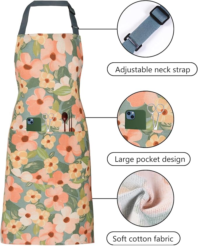 2 Pack Floral Apron for Women - Image 3