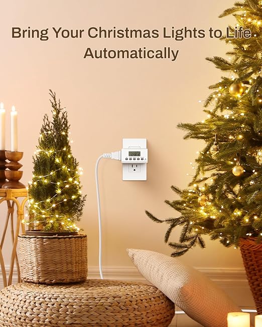 BN-LINK Indoor Digital Timer Outlet, 24 Hour Light Timer Easy Programmable - Image 6