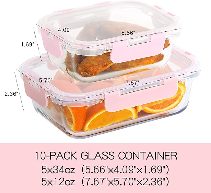 C CREST Glass Meal Prep Containers, Food Storage Containers - Image 2