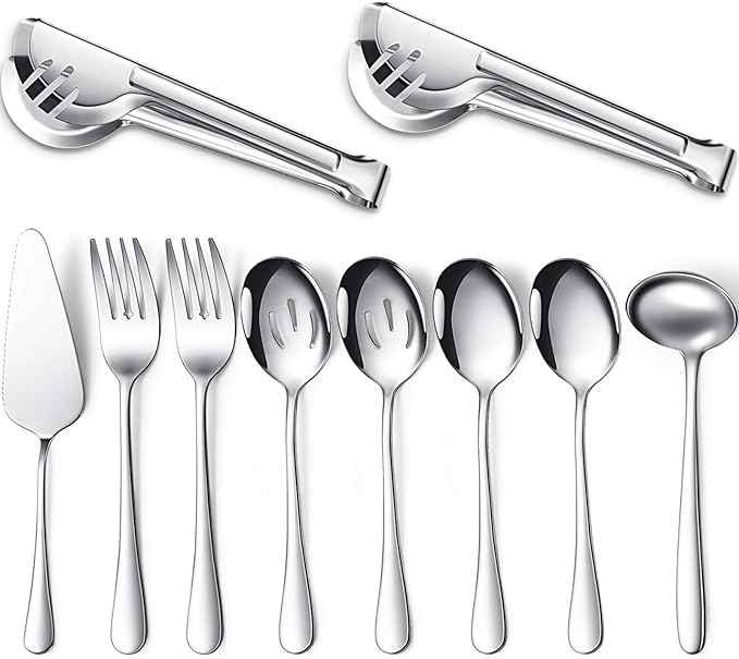 Patelai Serving Utensils Set Include Stainless Steel Large Spoons Slotted by Patelai