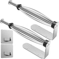 2 Pack Paper Towel Holder Under Cabinet + 2 Towel Robe Hook, Single Hand by HelpYouSaveMoreSpace