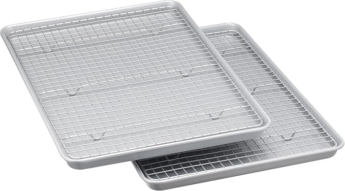 Amazon Basics Ceramic Nonstick Baking Sheets & Cooling Rack Set, Dishwasher Safe by AmazonBasics
